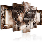 Artgeist Platinum map Canvas Painting 5 Piece | Yourdecoration.com