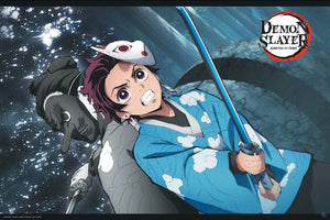 ABYstyle Demon Slayer Tanjiro & Urukodaki Poster 91,5x61cm | Yourdecoration.nl