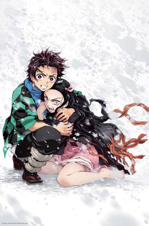 ABYstyle Demon Slayer Tanjiro & Nezuko Snow Poster 61x91,5cm | Yourdecoration.nl