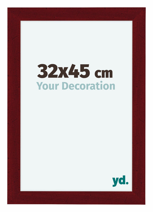 Como MDF Fotolijst 32x45cm Wijnrood Geveegd Voorzijde Maat | Yourdecoration.nl