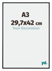 Kent Aluminium Fotolijst 29 7x42cm A3 Zwart Mat Voorzijde Maat | Yourdecoration.nl