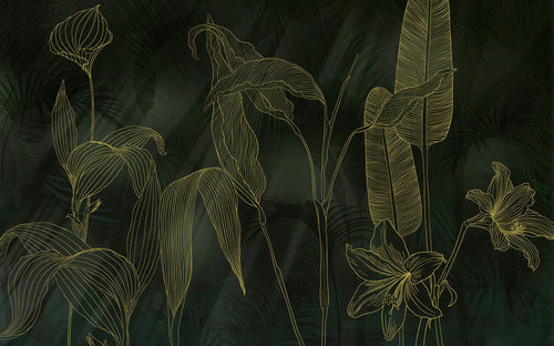 Komar Darkest Green Vlies Fotobehang 400x250cm 4 banen | Yourdecoration.nl