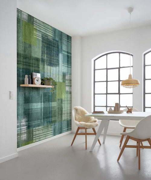 Komar Patchy Plaid Vlies Fotobehang 200x250cm 2 banen Sfeer | Yourdecoration.nl