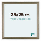 Lincoln Houten Fotolijst 25x25cm Zilver Voorzijde Maat | Yourdecoration.nl