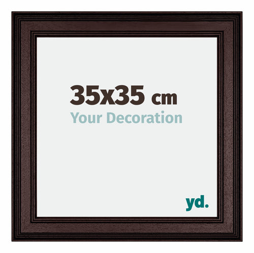 Londen Houten Fotolijst 35x35cm Bruin Wenge Voorzijde Maat | Yourdecoration.nl