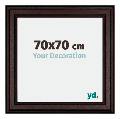 Londen Houten Fotolijst 70x70cm Bruin Wenge Voorzijde Maat | Yourdecoration.nl