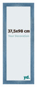 Mura MDF Fotolijst 37 5x98cm Helder Blauw Geveegd Voorzijde Maat | Yourdecoration.nl