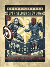 Grupo Erik Marvel Comics Captain America Vs Red Skull Kunstdruk 30X40cm | Yourdecoration.nl