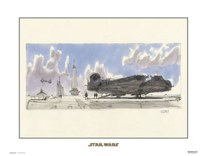 Grupo Erik Star Wars Concept Art Milennium Falcon Kunstdruk 40X30cm | Yourdecoration.nl