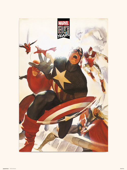 Grupo Erik Marvel 80 Years Avengers Kunstdruk 30X40cm | Yourdecoration.nl