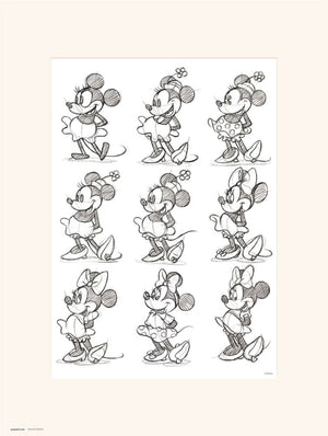 Grupo Erik Disney Minnie Sketch Kunstdruk 30X40cm | Yourdecoration.nl