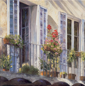 PGM CSO 46 Christian Sommer Balcon a Grasse Provence Kunstdruk 98x98cm | Yourdecoration.nl