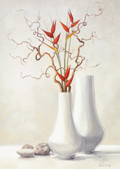 PGM VDV 84 Karin Van der Valk Willow Twigs with Red Flowers Kunstdruk 30x40cm | Yourdecoration.nl