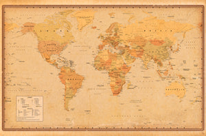 Poster Harper Collins Antique World Map 21 91 5x61cm Abystyle GBYDCO485 | Yourdecoration.nl