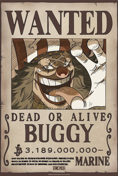 Poster One Piece Wanted Buggy Wano 38x52cm GBYDCO641 | Yourdecoration.nl