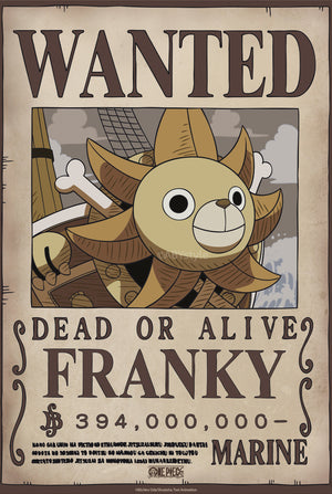 Poster One Piece Wanted Franky Wano 38x52cm Abystyle GBYDCO645 | Yourdecoration.nl