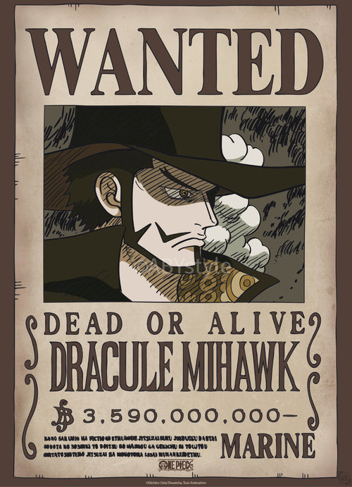 Poster One Piece Wanted Mihawk Wano 38x52cm GBYDCO627 | Yourdecoration.nl