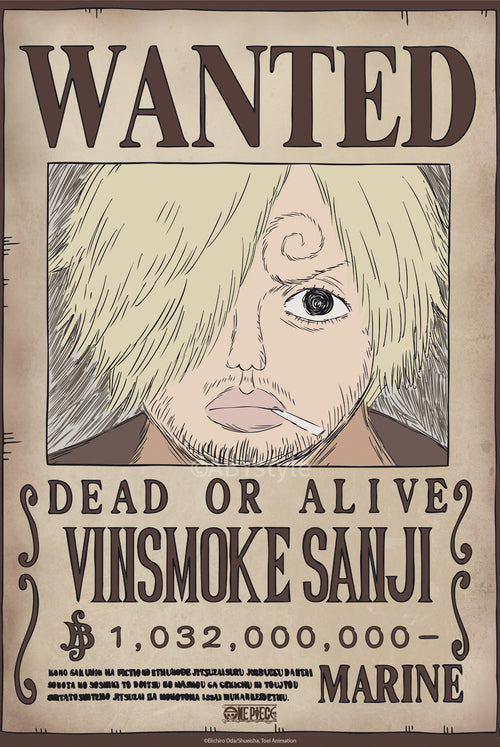 Poster One Piece Wanted Sanji Wano 38x52cm Abystyle GBYDCO625 | Yourdecoration.nl