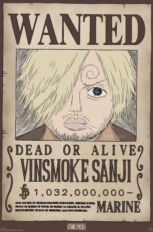 Poster One Piece Wanted Sanji Wano 61x91 5cm GBYDCO620 | Yourdecoration.nl