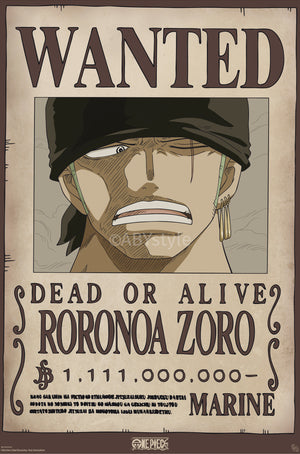 Poster One Piece Wanted Zoro Wano 61x91 5cm Abystyle GBYDCO619 | Yourdecoration.nl