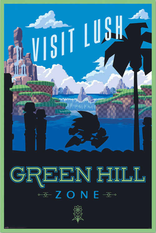 Poster Sonic The Hedgehog Visit Lush Green Hill Zone 61x91 5cm Grupo Erik GPE5810 | Yourdecoration.nl