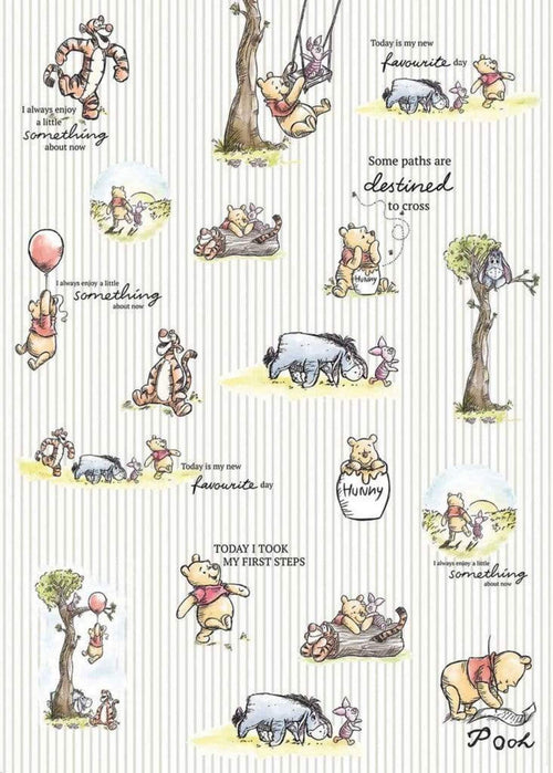 Komar Winnie Pooh Stripes Vlies Fotobehang 200x280cm 4 banen | Yourdecoration.nl