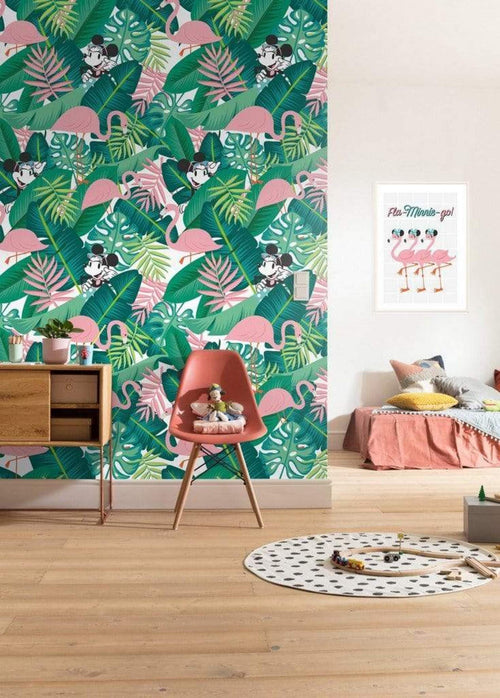 Komar Minnie Mouse Tropical Vlies Fotobehang 200x280cm 4 banen Sfeer | Yourdecoration.nl