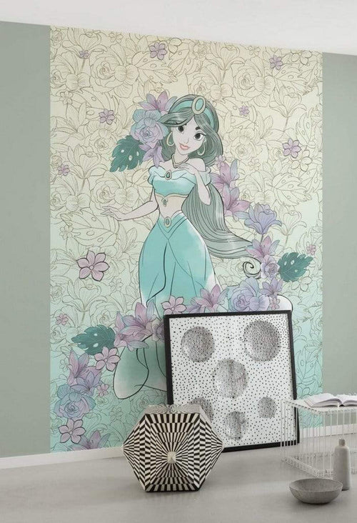 Komar Jasmin Pale Flowers Vlies Fotobehang 200x280cm 4 banen Sfeer | Yourdecoration.nl