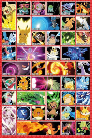 GBeye Pokemon Moves Poster 61x91,5cm | Yourdecoration.nl