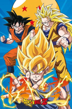 GBeye Dragon Ball Z 3 Gokus Poster 61x91,5cm | Yourdecoration.nl