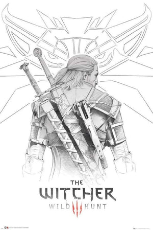 GBeye The WItcher Geralt Sketch Poster 61x91,5cm | Yourdecoration.nl