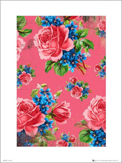 GBeye Vintage Flowers Pink Kunstdruk | Yourdecoration.nl