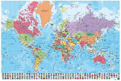 Grupo Erik GPE4913 Map World Pt Physical Politic Poster 91,5X61cm | Yourdecoration.nl