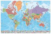 Grupo Erik GPE5044 Map World Es Physical Politic Poster 91,5X61cm | Yourdecoration.nl