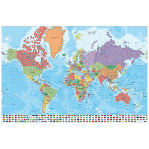 Grupo Erik GPE5127 Map World Ita Physical Politic Poster 91,5X61cm | Yourdecoration.nl