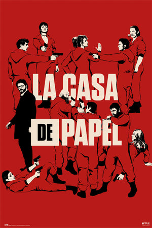 Grupo Erik GPE5483 Money Heist All Characters Poster 61X91,5cm | Yourdecoration.nl