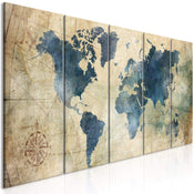 Artgeist Retro Map Canvas Painting 5 Piece | Yourdecoration.com