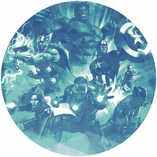 Komar Avengers Blue Power Zelfklevend Fotobehang 128x128cm Rond | Yourdecoration.nl