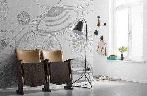 Komar Cosmos Sketch Vlies Fotobehang 300x280cm 6 Banen Sfeer | Yourdecoration.nl