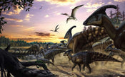 Komar Parasaurolophus Herd Vlies Fotobehang 450x280cm 9 Banen | Yourdecoration.nl