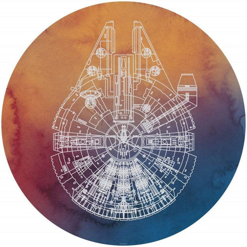 Komar Star Wars Millennium Falcon Zelfklevend Fotobehang 128x128cm Rond | Yourdecoration.nl