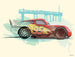 Komar Cars Lightning McQueen Kunstdruk 40x30cm | Yourdecoration.nl