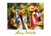 August Macke  Ragazze sotto gli alberi Kunstdruk 70x50cm | Yourdecoration.nl