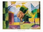 August Macke  Garten am Thuner See Kunstdruk 80x60cm | Yourdecoration.nl