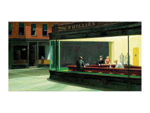 PGM Edward Hopper Nighthawks Kunstdruk 40x30cm | Yourdecoration.nl