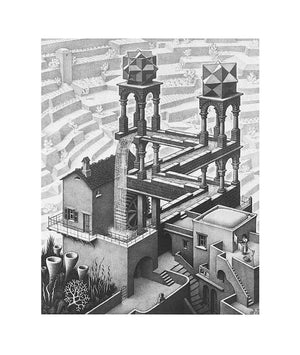 M. C. Escher  Wasserfall Kunstdruk 55x65cm | Yourdecoration.nl