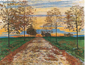 Ferdinand Hodler  Herbstabend 1892 Kunstdruk 60x48cm | Yourdecoration.nl