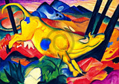 Franz Marc  Die gelbe Kuh Kunstdruk 100x70cm | Yourdecoration.nl