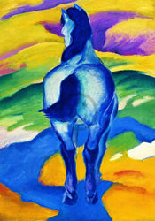 Franz Marc  Blaues Pferd II Kunstdruk 70x100cm | Yourdecoration.nl