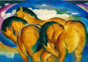 Franz Marc  Die kleinen gelben Pferde Kunstdruk 100x70cm | Yourdecoration.nl